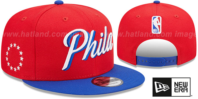 76ers 'STATEMENT SNAPBACK' Red-Royal Hat by New Era