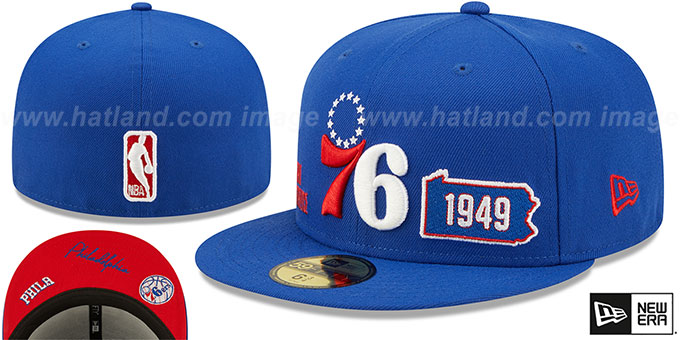 76ers 'TRIPLE THREAT IDENTITY' Royal Fitted Hat by New Era