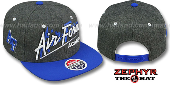 Air Force 'BACKDROP SNAPBACK' Grey-Royal Hat by Zephyr