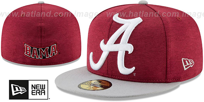 Alabama 'HEATHER-HUGE 2' Crimson-Grey Fitted Hat by New Era