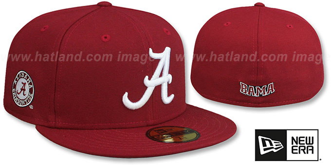 Alabama 'NCAA TEAM-BASIC SIDE PATCH' Burgundy Fitted Hat by New Era