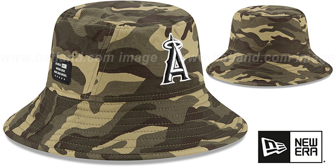 Angels 2021 ARMED FORCES 'STARS N STRIPES BUCKET' Hat by New Era