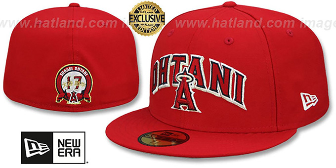 Angels 'OHTANI ARCH' Red Fitted Hat by New Era