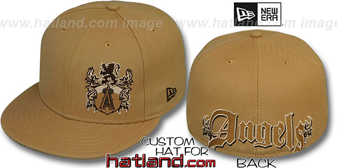 Angels 'OLD ENGLISH SOUTHPAW' Wheat-Brown Fitted Hat by New Era