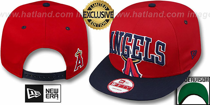 Angels 'SUPER-LOGO ARCH SNAPBACK' Red-Navy Hat by New Era