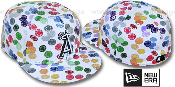 Angels 'TOKENS' White-Multi Fitted Hat by New Era