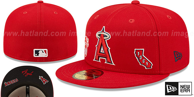 Angels 'TRIPLE THREAT IDENTITY' Red Fitted Hat by New Era