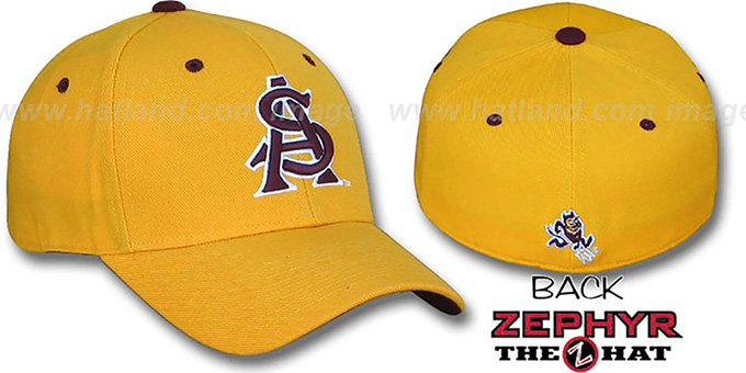 Arizona State 'DH' Fitted Hat by Zephyr - gold