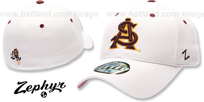 Arizona State 'DH' Fitted Hat by Zephyr - White