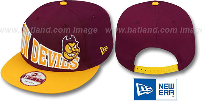 Arizona State 'STOKED SNAPBACK' Burgundy-Gold Hat by New Era