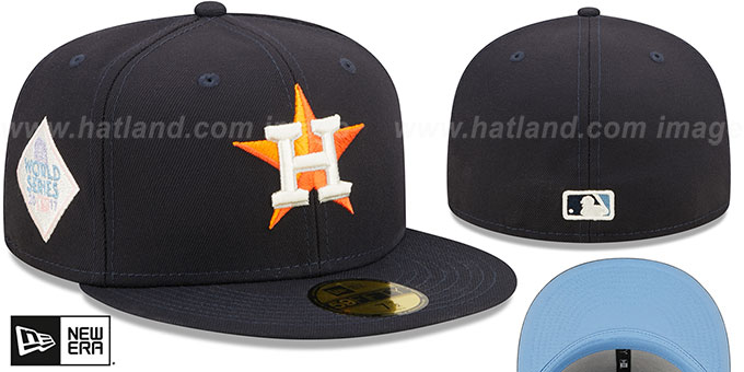 Astros 2017 WS 'POP-SWEAT' Navy-Sky Fitted Hat by New Era