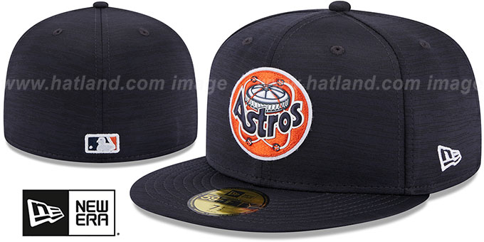 Astros '2023 CLUBHOUSE' Heather Navy Fitted Hat by New Era