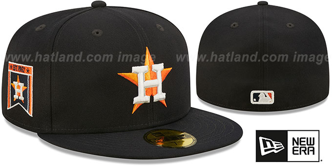 Astros 'BANNER SIDE-PATCH' Navy Fitted Hat by New Era