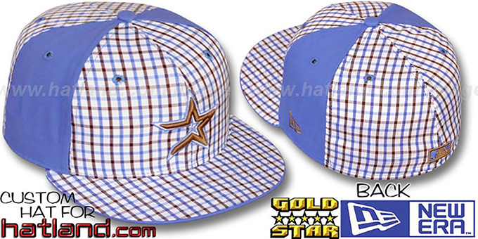 Astros 'BLUE BONNETT' Plaid-Light Blue Fitted Hat by New Era