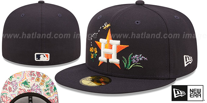 Astros 'FLORAL WATERCOLORS' Navy Fitted Hat by New Era