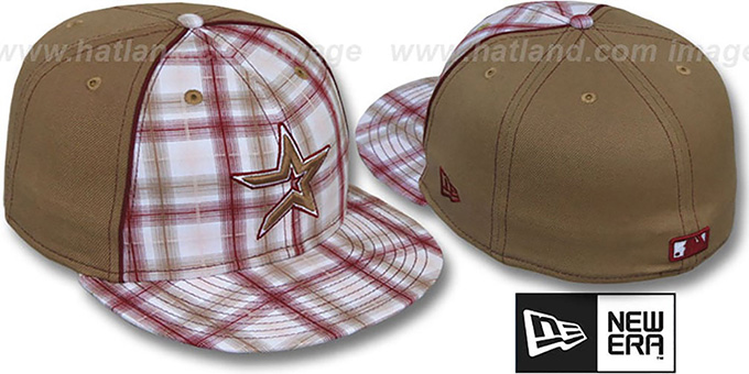 Astros 'MACDADDY PLAID' Wheat Fitted Hat by New Era