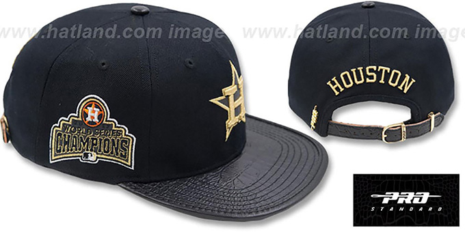 Astros 'METALLIC POP STRAPBACK' Black Hat by Pro Standard