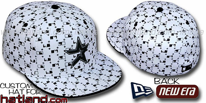 Astros 'MLB FLOCKING' White-Black Fitted Hat by New Era