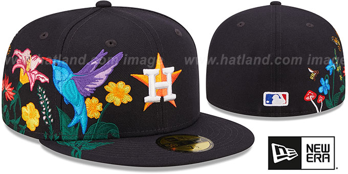 Astros 'SIDE-BLOOM' Navy Fitted Hat by New Era