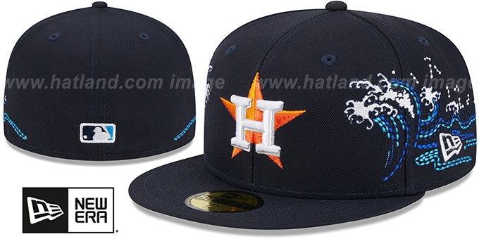 Astros 'TONAL WAVE' Navy Fitted Hat by New Era