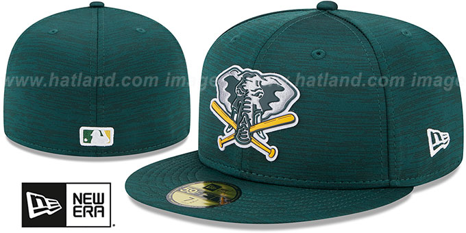 Athletics '2023 CLUBHOUSE' Heather Green Fitted Hat by New Era