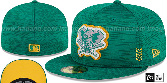 Athletics '2024 ONFIELD CLUBHOUSE' Heather Green Fitted Hat by New Era