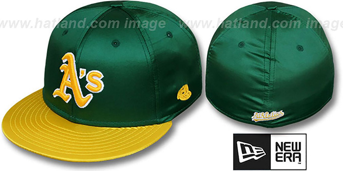 Athletics '2T SATIN CLASSIC' Green-Gold Fitted Hat by New Era