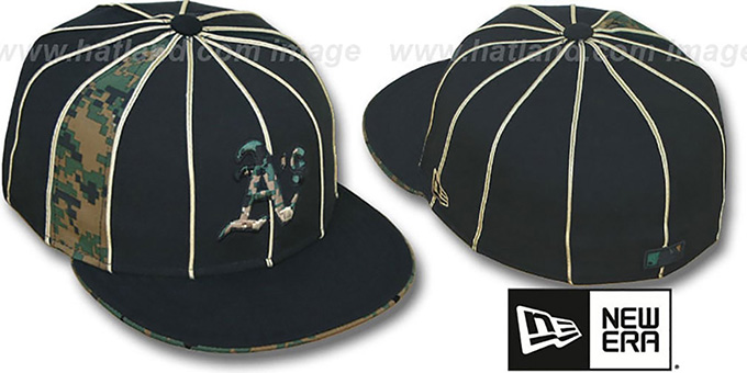 Athletics 'ARMY DIGITAL SLIVER' Black Fitted Hat by New Era