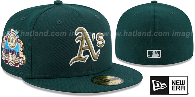 Athletics 'BOTANICAL SIDE-PATCH' Green Fitted Hat by New Era