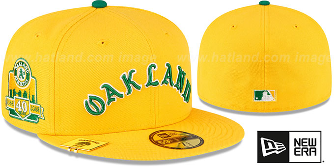 Athletics 'CITY FLAG VISOR CLIP SIDE-PATCH' Gold Hat by New Era