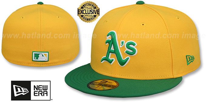 Athletics 'COOPERPACK' Gold-Green Fitted Hat by New Era