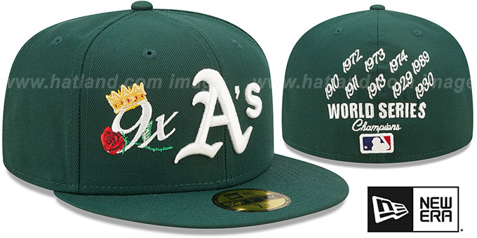 Athletics 'CROWN CHAMPS' Green Fitted Hat by New Era