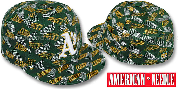 Athletics 'FLICKER' Green Fitted Hat by American Needle