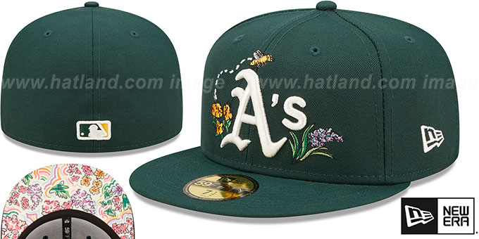 Athletics 'FLORAL WATERCOLORS' Green Fitted Hat by New Era