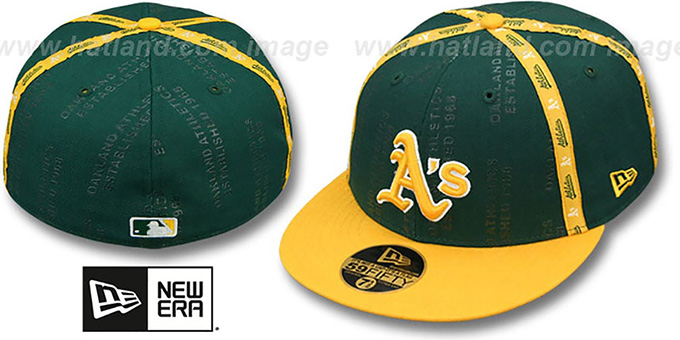 Athletics 'GELLIN' Green-Gold Fitted Hat by New Era