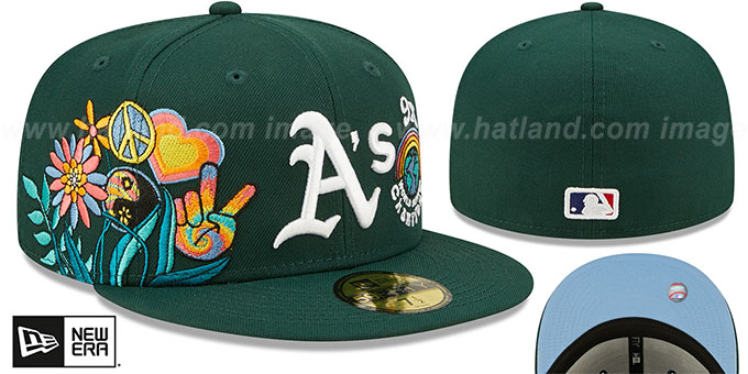 Athletics 'GROOVY' Green Fitted Hat by New Era