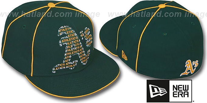 Athletics 'REPEAT BIG-ONE' Green Fitted Hat by New Era