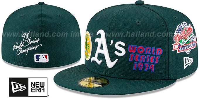 Athletics 'WORLD SERIES CHAMPS ELEMENTS' Green Fitted Hat by New Era