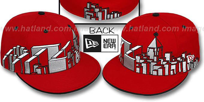 Atlanta 'ATL BLOCK CITY-SKYLINE' Red Fitted Hat by New Era