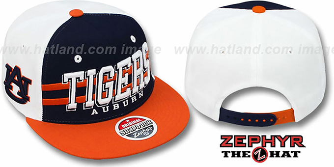 Auburn '2T SUPERSONIC SNAPBACK' Navy-Orange Hat by Zephyr