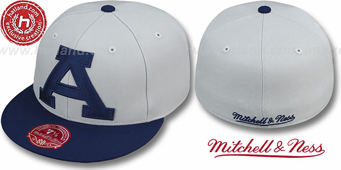 Auburn '2T XL-LOGO' Grey-Navy Fitted Hat by Mitchell and Ness