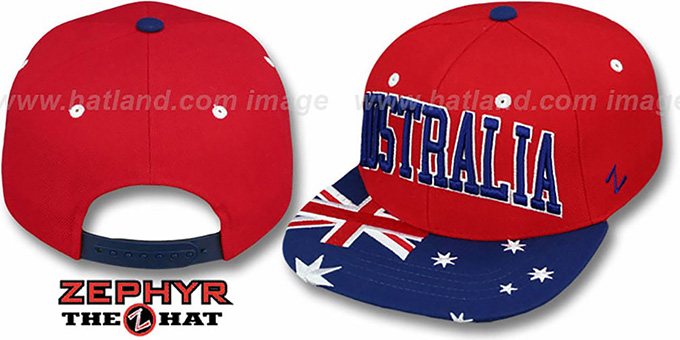 Australia 'SUPERSTAR SNAPBACK' Red Hat by Zephyr