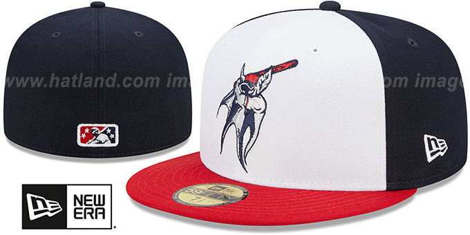 Bats 'MILB MARVEL DEFENDERS' White-Navy-Red Fitted Hat by New Era