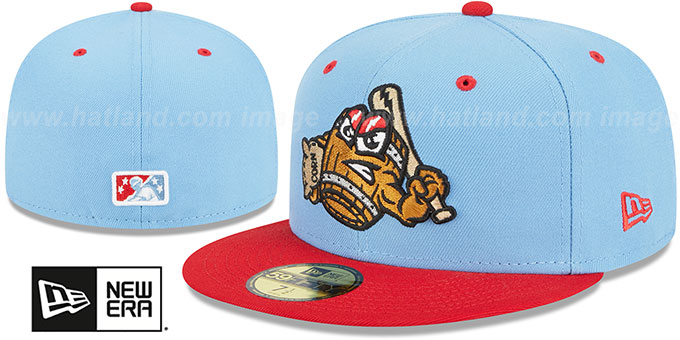 Bats 'THEME NIGHT' Sky-Red Fitted Hat by New Era