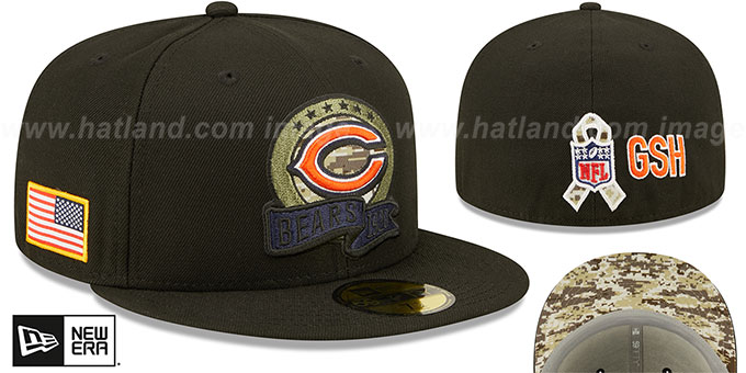 Bears '2022 SALUTE-TO-SERVICE' Black Fitted Hat by New Era