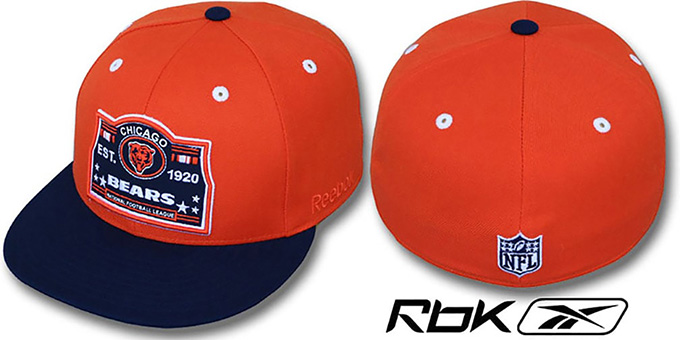 Bears '2T ESTABLISHED' Orange-Navy Fitted Hat by Reebok