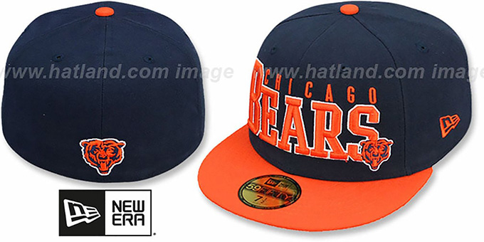 Bears 'NFL 2T CHOP-BLOCK' Navy-Orange Fitted Hat by New Era