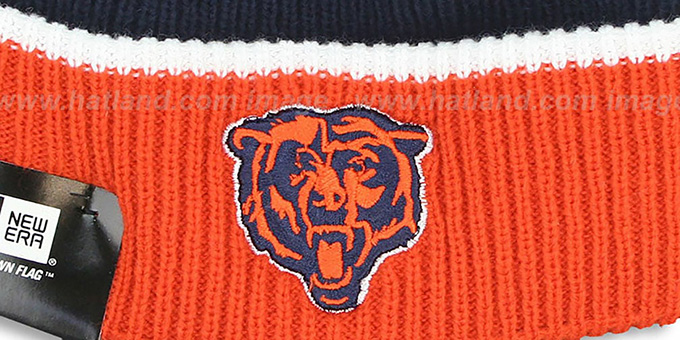 Bears 'NFL-TB FIRESIDE' Navy-Orange Knit Beanie Hat by New Era