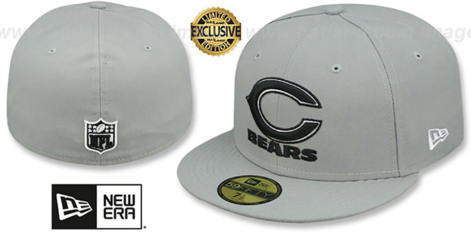 Bears 'NFL TEAM-BASIC' Grey-Black-White Fitted Hat by New Era