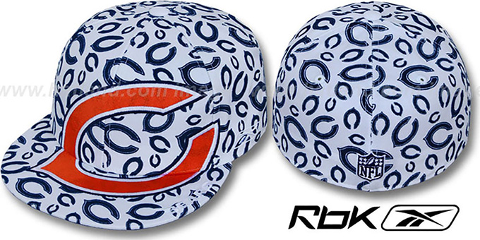 Bears 'SUPERSIZE FLOCKING' White Fitted Hat by Reebok